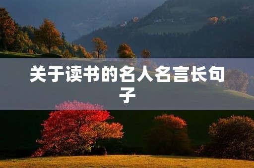 关于读书的名人名言长句子(关于读书的名人名言长句子有哪些)