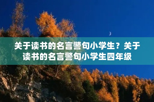 关于读书的名言警句小学生?关于读书的名言警句小学生四年级 关于读书的名言警句小学生?关于读书的名言警句小学生四年级