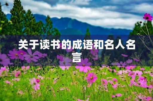 关于读书的成语和名人名言(关于读书的成语和名人名言10条)