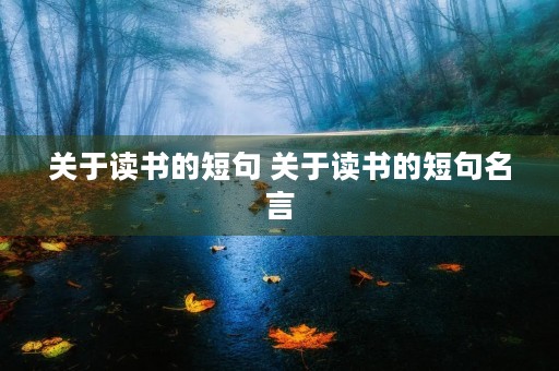 关于读书的短句 关于读书的短句名言