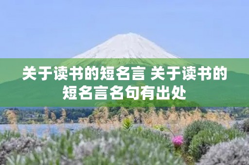 关于读书的短名言 关于读书的短名言名句有出处 关于读书的短名言 关于读书的短名言名句有出处
