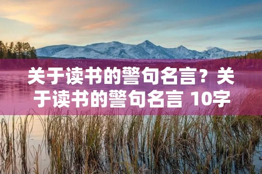 关于读书的警句名言？关于读书的警句名言 10字以内