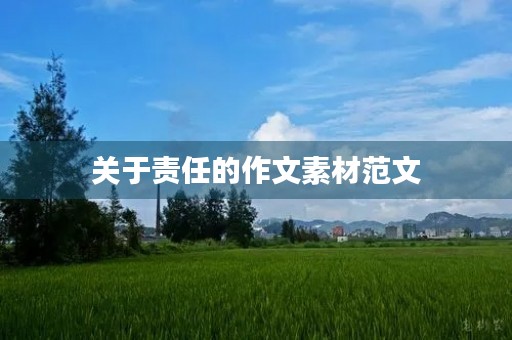关于责任的作文素材范文 关于责任的作文素材范文