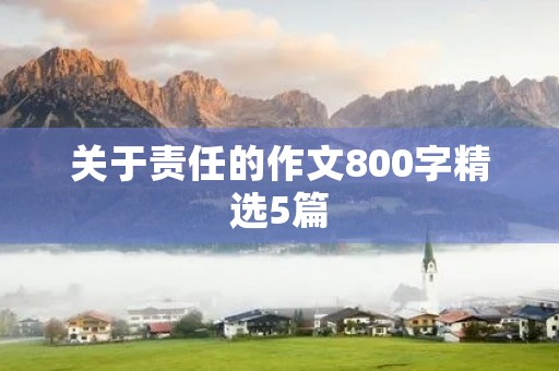 关于责任的作文800字精选5篇 关于责任的作文800字精选5篇