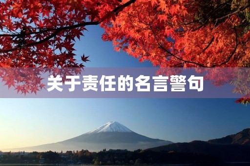 关于责任的名言警句，关于责任的名言警句简短