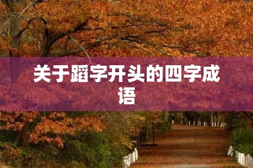 关于蹈字开头的四字成语