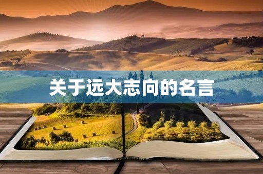关于远大志向的名言，关于远大志向的名言警句有哪些