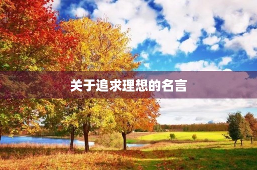 关于追求理想的名言,关于追求理想的名言警句及感悟 关于追求理想的名言,关于追求理想的名言警句及感悟