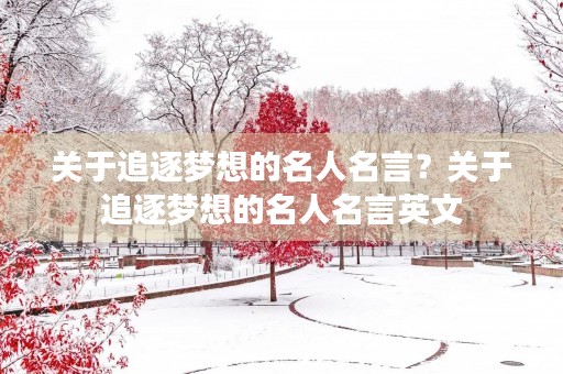 关于追逐梦想的名人名言?关于追逐梦想的名人名言英文 关于追逐梦想的名人名言?关于追逐梦想的名人名言英文