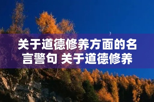 关于道德修养方面的名言警句 关于道德修养方面的名言警句简短 关于道德修养方面的名言警句 关于道德修养方面的名言警句简短