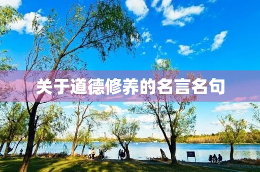 关于道德修养的名言名句(关于道德修养的名言名句有哪些)