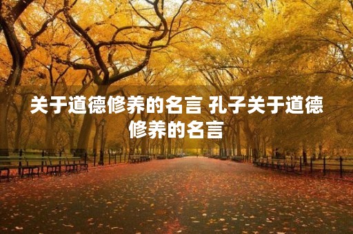 关于道德修养的名言 孔子关于道德修养的名言 关于道德修养的名言 孔子关于道德修养的名言