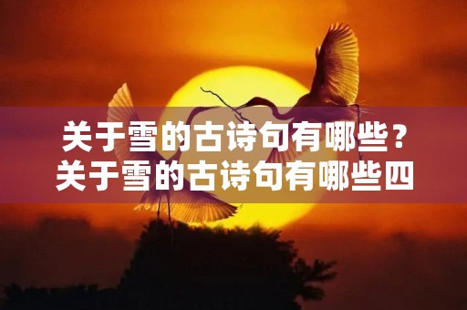 关于雪的古诗句有哪些？关于雪的古诗句有哪些四年级