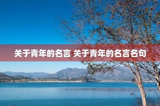 关于青年的名言 关于青年的名言名句