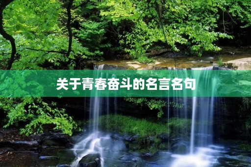 关于青春奋斗的名言名句(关于青春奋斗的名言名句,还有视事例) 关于青春奋斗的名言名句(关于青春奋斗的名言名句,还有视事例)
