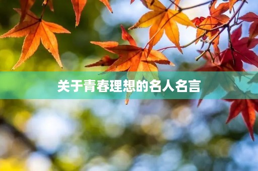 关于青春理想的名人名言,关于青春理想的名人名言有哪些 关于青春理想的名人名言,关于青春理想的名人名言有哪些