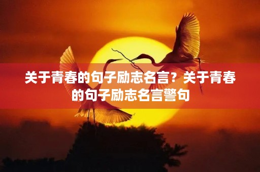 关于青春的句子励志名言？关于青春的句子励志名言警句