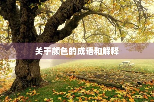 关于颜色的成语和解释 关于颜色的成语和解释