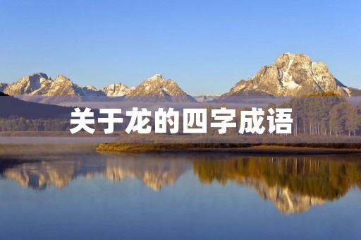 关于龙的四字成语 关于龙的四字成语