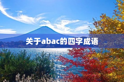 关于abac的四字成语 关于abac的四字成语