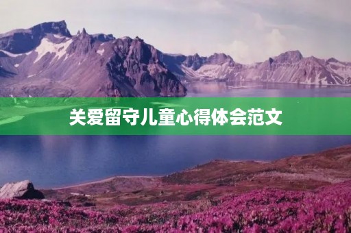 关爱留守儿童心得体会范文