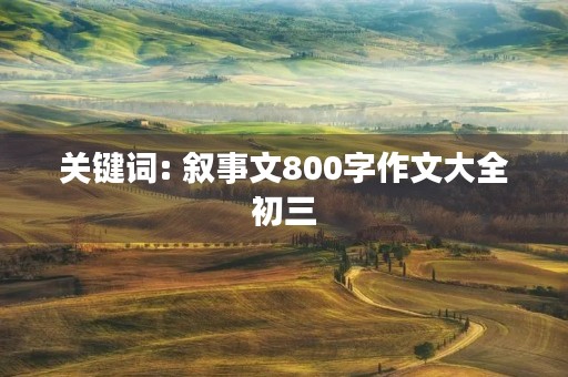 关键词: 叙事文800字作文大全初三 关键词: 叙事文800字作文大全初三