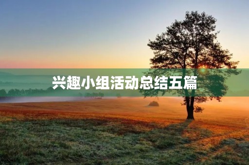 兴趣小组活动总结五篇 兴趣小组活动总结五篇