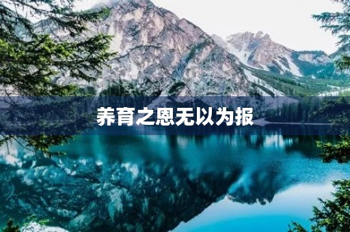 养育之恩无以为报(养育之恩无以为报的感言句) 养育之恩无以为报(养育之恩无以为报的感言句)