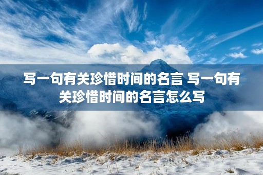 写一句有关珍惜时间的名言 写一句有关珍惜时间的名言怎么写