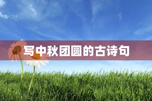 写中秋团圆的古诗句 写中秋团圆的古诗句