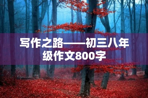 写作之路——初三八年级作文800字 写作之路——初三八年级作文800字
