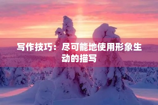 写作技巧：尽可能地使用形象生动的描写，以及丰富多彩的词汇，让读者感受到情感共鸣。