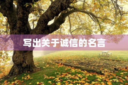 写出关于诚信的名言，写出关于诚信的名言二年级