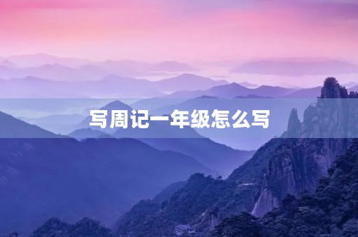 写周记一年级怎么写