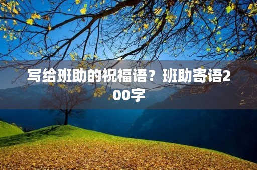 写给班助的祝福语?班助寄语200字