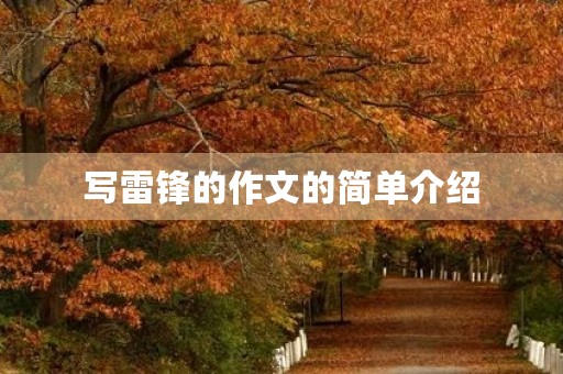写雷锋的作文的简单介绍 写雷锋的作文的简单介绍