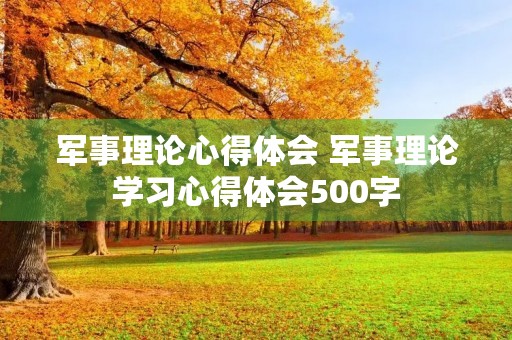 军事理论心得体会 军事理论学习心得体会500字 军事理论心得体会 军事理论学习心得体会500字