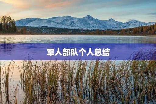 军人部队个人总结 军人部队个人总结