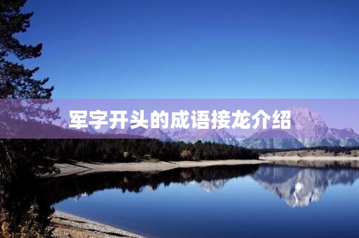 军字开头的成语接龙介绍
