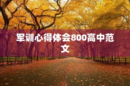 军训心得体会800高中范文