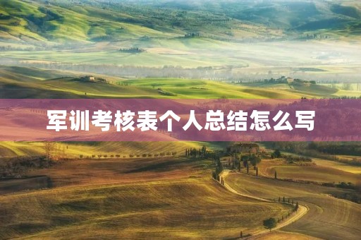 军训考核表个人总结怎么写