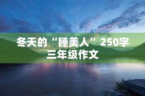 冬天的“睡美人”250字三年级作文