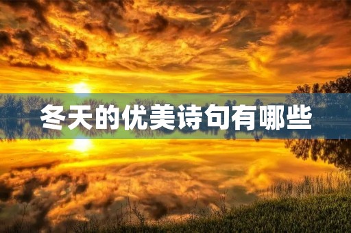 冬天的优美诗句有哪些 冬天的优美诗句有哪些