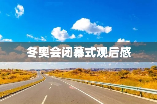 冬奥会闭幕式观后感