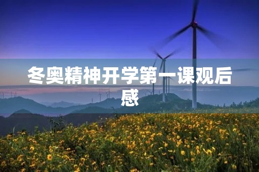 冬奥精神开学第一课观后感