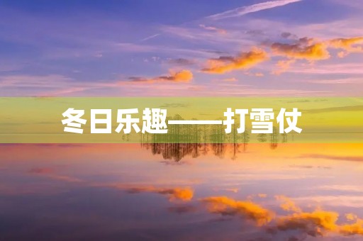 冬日乐趣——打雪仗