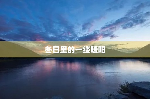 冬日里的一缕暖阳