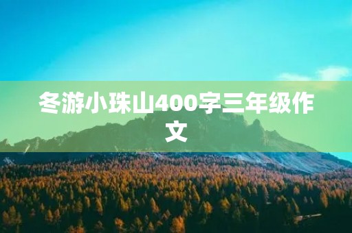 冬游小珠山400字三年级作文