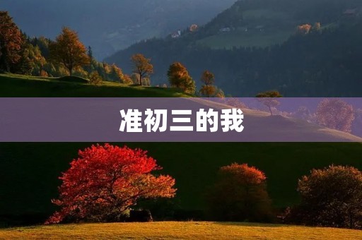 准初三的我，我的成长