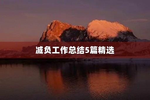 减负工作总结5篇精选